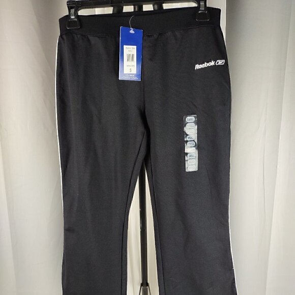 Reebok Black Jogging/Track Pants With White Stripe On The Side. Size Small (NWT) - Picture 1 of 10